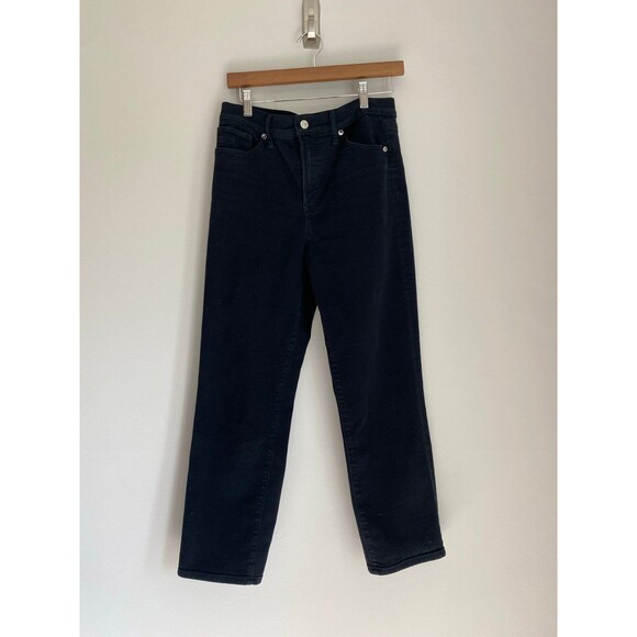 Express High-Rise Black Straight-Leg Jeans - Picture 1 of 7